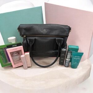 🚨 Low start!kate spade bundle Black Pebbled Leather Satchel with Gold Hardware